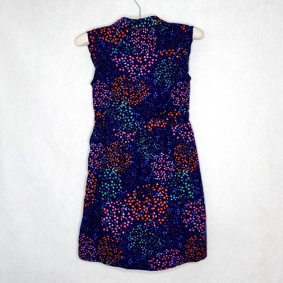Tommy Hilfiger Girl's Sleeveless Shirt Dress Navy Multicolor Abstract Dots - Picture 3 of 5